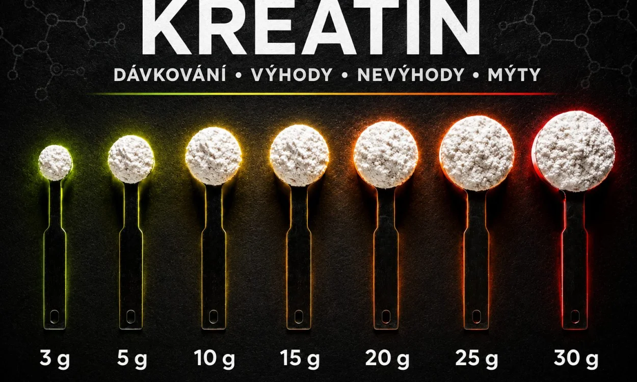 Kreatin: dávkování, výhody, nevýhody a nejčastější mýty